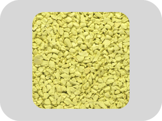 Gr&aacute;nulos de caucho EPDM amarillo ecol&oacute;gicos