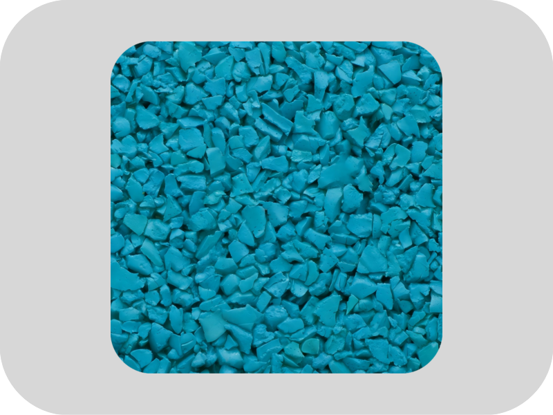 Granuli di gomma EPDM blu ecologici