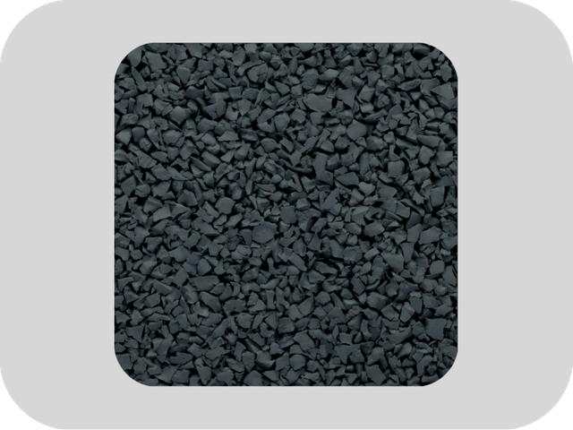 Gr&aacute;nulos de caucho EPDM resistentes a altas temperaturas, gris antracita RAL 7016