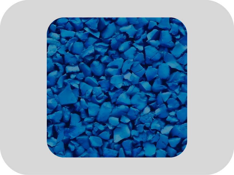 Gr&aacute;nulos de caucho EPDM azul de alta elasticidad