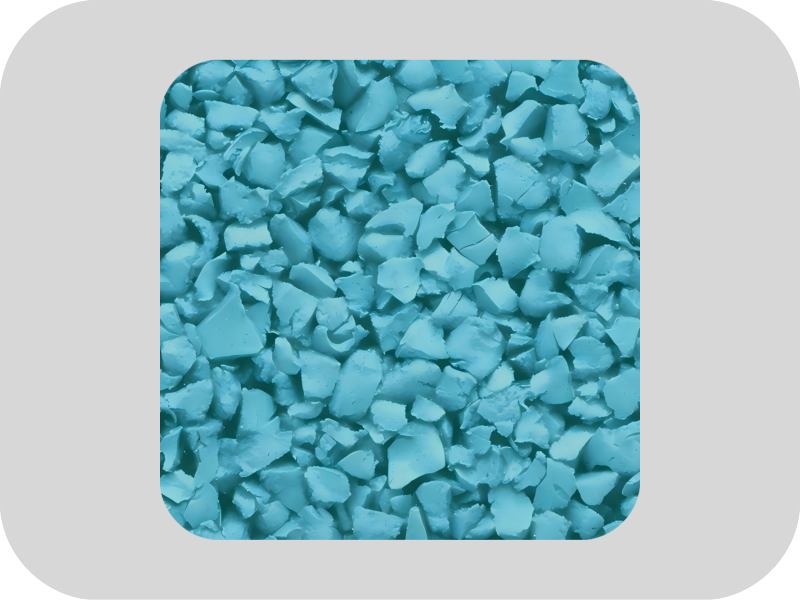 Gr&aacute;nulos de caucho EPDM azul sin azufre