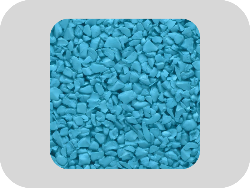 Gr&aacute;nulos de caucho EPDM azul sin azufre