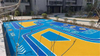 Pista de juegos Gr&aacute;nulos de caucho EPDM azul