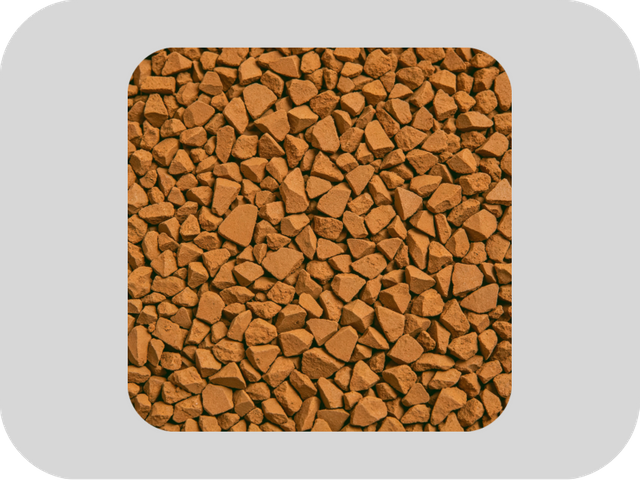 Gr&acirc;nulos de borracha EPDM antioxidante marrom ocre RAL 8001