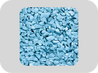 Granules de caoutchouc bleus non d&eacute;color&eacute;s du terrain de jeu EPDM