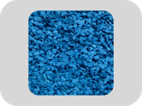 Granules de caoutchouc EPDM bleus avec une large plage de r&eacute;sistance &agrave; la temp&eacute;rature